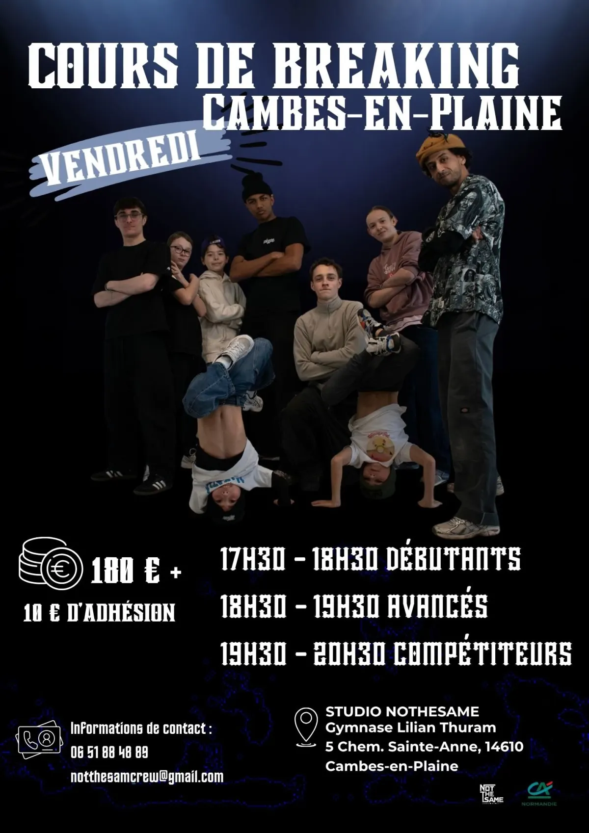 Flyer cours breakdance Cambes-en-Plaine